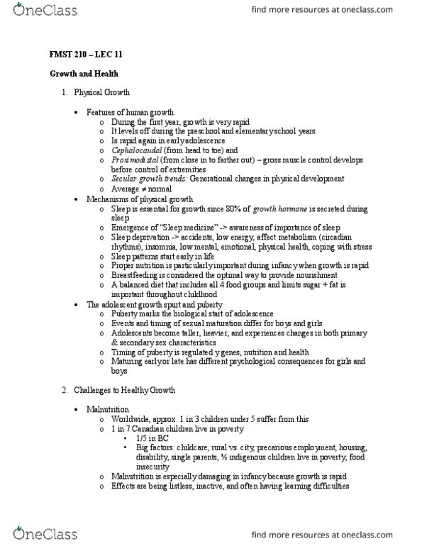 FMST 210 Lecture Notes - Lecture 11: Sleep Medicine, Circadian Rhythm, Sleep Deprivation thumbnail