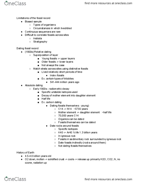 EEB 2245 Lecture 2: Limitations of the Fossil Record thumbnail