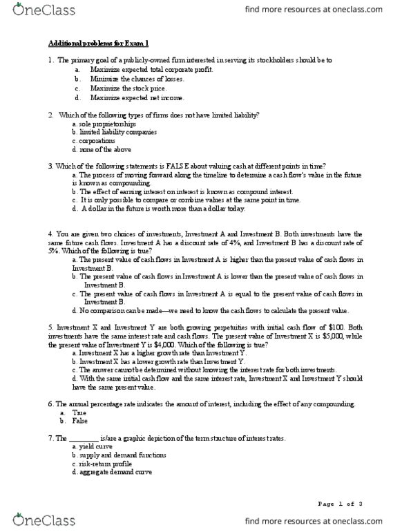 ACC 102 Lecture Notes - Lecture 4: Annual Percentage Rate, Cash Flow, Yield Curve thumbnail