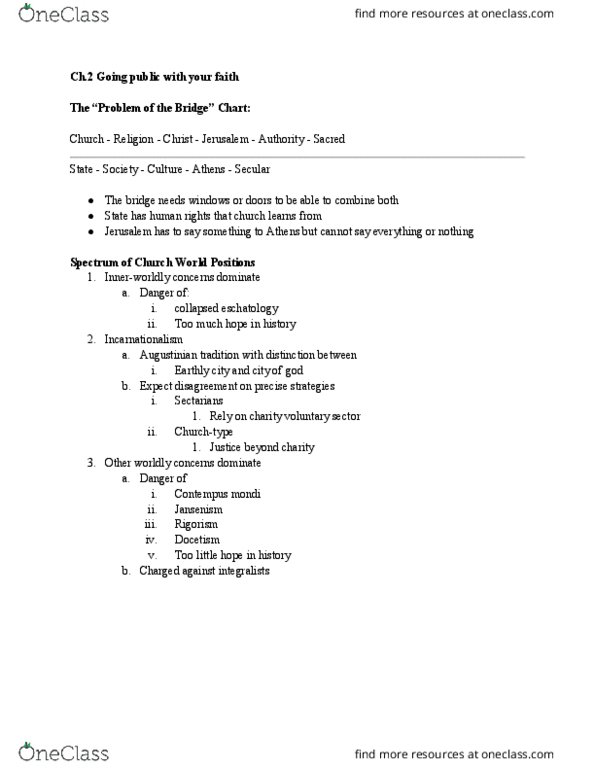 THEO 3542 Lecture Notes - Lecture 2: Docetism, Voluntary Sector, Sectarianism thumbnail