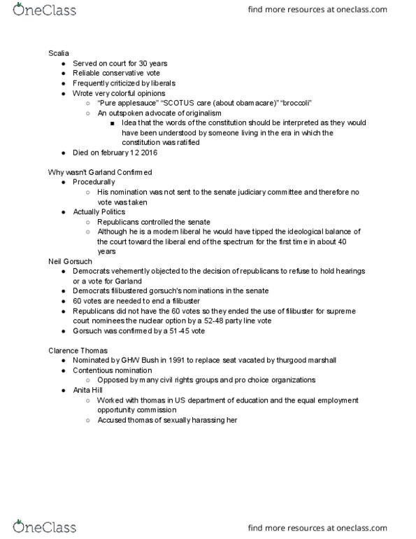 LEGAL 250 Lecture Notes - Lecture 15: Equal Employment Opportunity Commission, Neil Gorsuch, United States Senate Committee On The Judiciary thumbnail