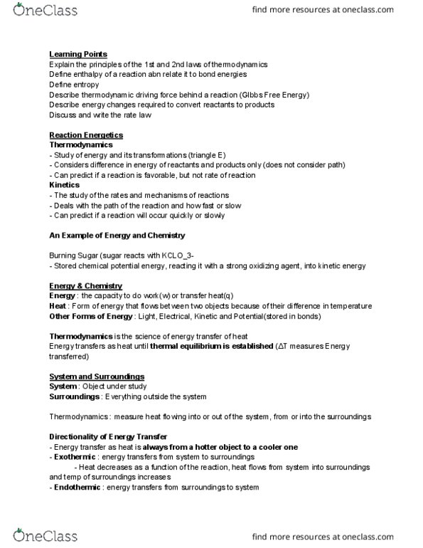 CH 101 Lecture Notes - Lecture 9: Chemical Energy, Gibbs Free Energy, Energy thumbnail