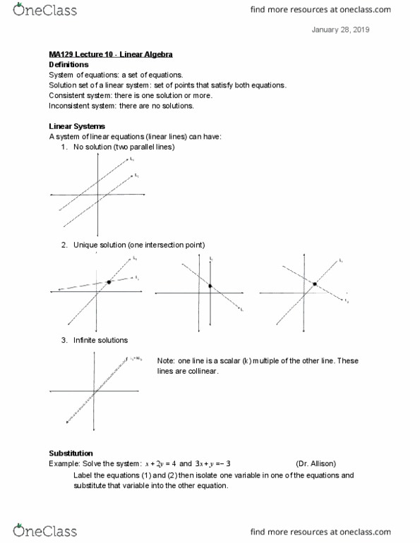 MA129 Lecture 10: Linear Algebra thumbnail