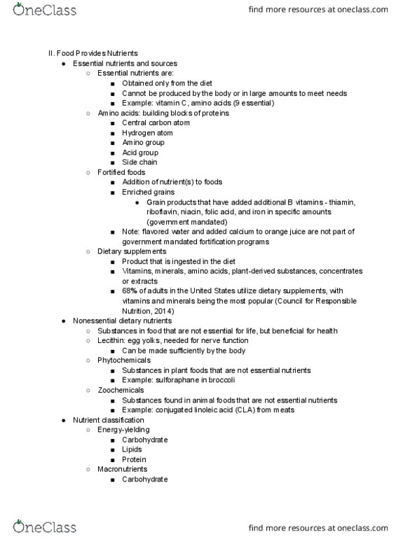 NUSC 1165 Lecture 3: Food Provides Nutrients & Nutrition and Health thumbnail