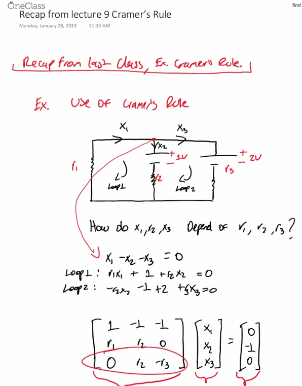 ENGM 1041 Lecture 10: part 1 Recap from lecture 9 Cramer’s Rule thumbnail