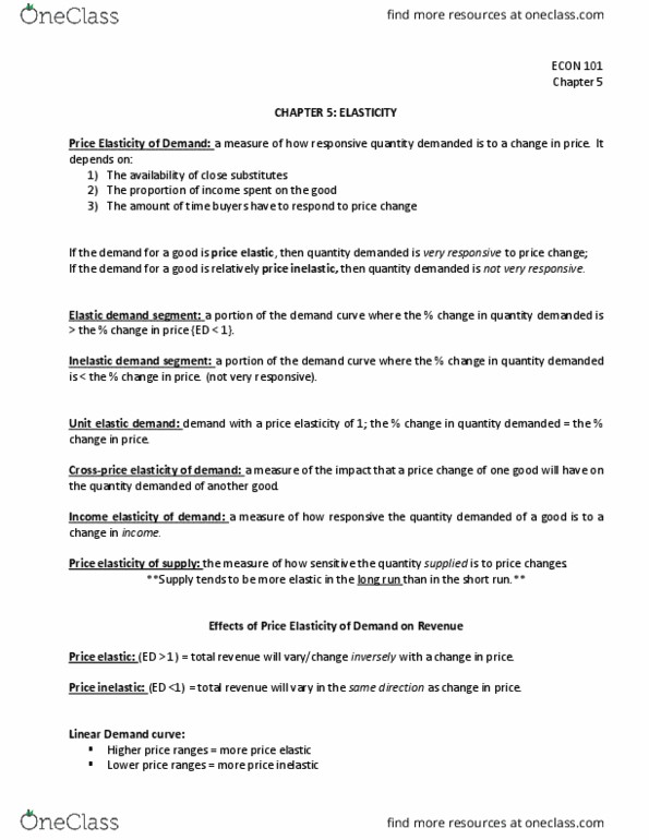 ECON101 Chapter 5: Elasticity thumbnail