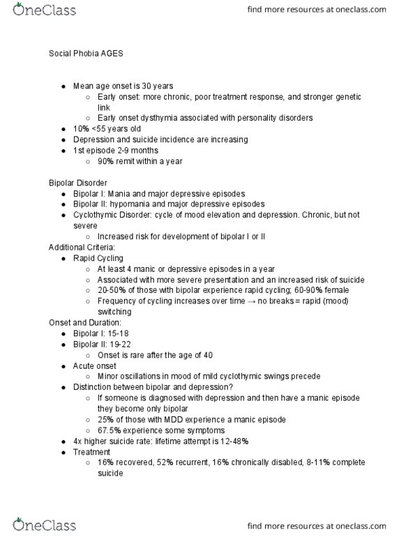 01:830:340 Lecture Notes - Lecture 8: Major Depressive Episode, Mania, Cyclothymia thumbnail