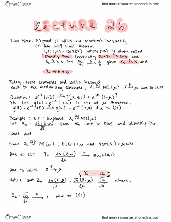 Stat330 Lecture 26 Lecture 26 Oneclass