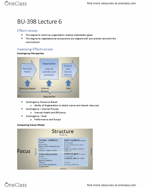 BU398 Lecture Notes - Lecture 6: Balanced Scorecard thumbnail