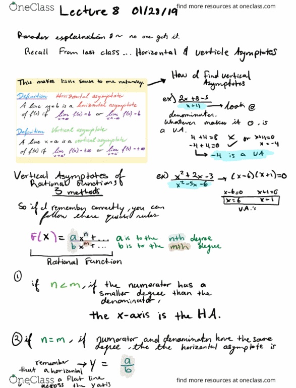 MAT 21A Lecture 10: Horizontal, Vertical, Slant Asymptotes, End Behavior Model cover image