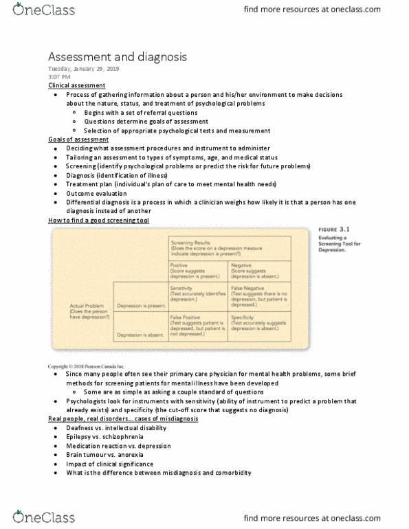 Psychology 2030A/B Lecture Notes - Lecture 3: Primary Care Physician, Intellectual Disability, Psychological Evaluation thumbnail