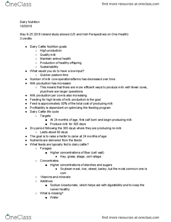 ANSC 1001 Lecture 17: Dairy Nutrition thumbnail