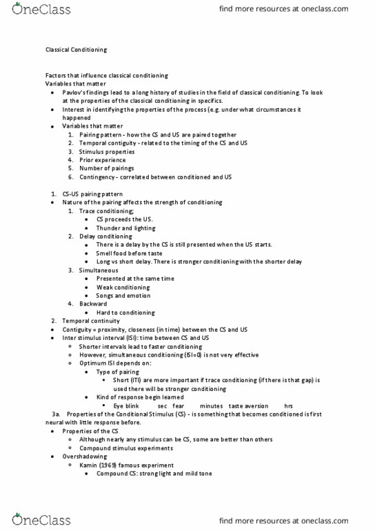 PSYC214 Lecture 3: Classical Conditioning thumbnail