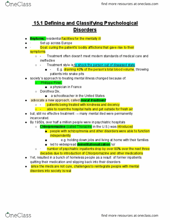 PSYA02H3 Chapter 15.1: PSYA02H3 Chapter 15.: Chapter 15 Psychological Disorders_ thumbnail