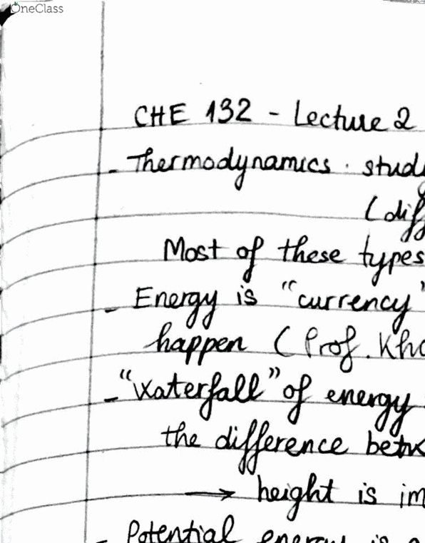 CHE 132 Lecture 2: Thermodynamics cover image