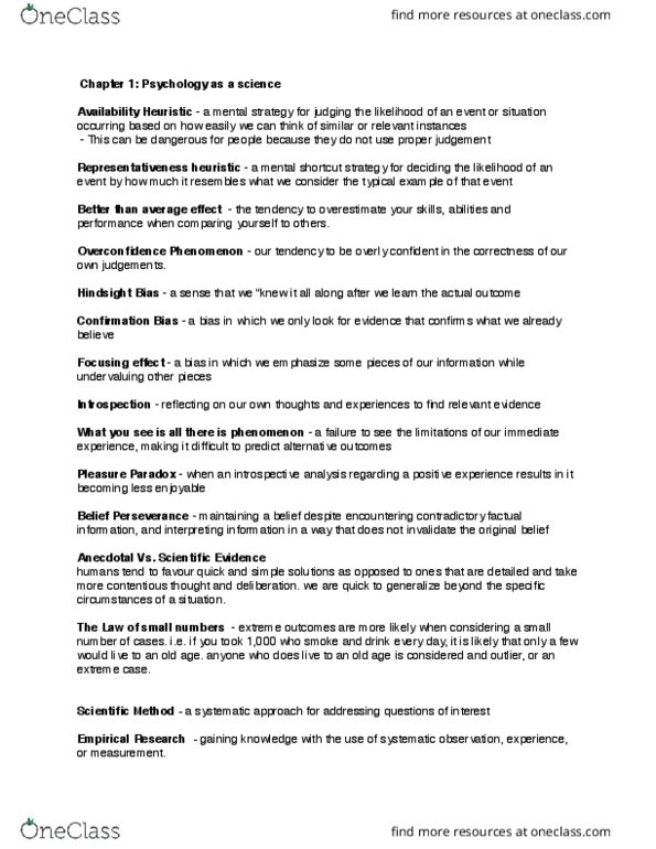 PSYC 2360 Chapter Notes - Chapter 1: Representativeness Heuristic, Critical Thinking, Infographic thumbnail