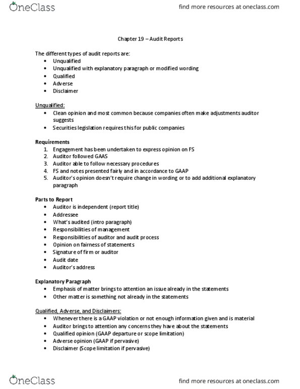 ACTG 3P11 Chapter 19: Chapter 19 Audit Reports thumbnail