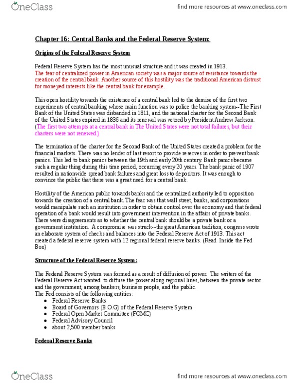 ECON 330 Chapter Notes -Business Cycle, Economic And Monetary Union Of The European Union, Reserve Requirement thumbnail