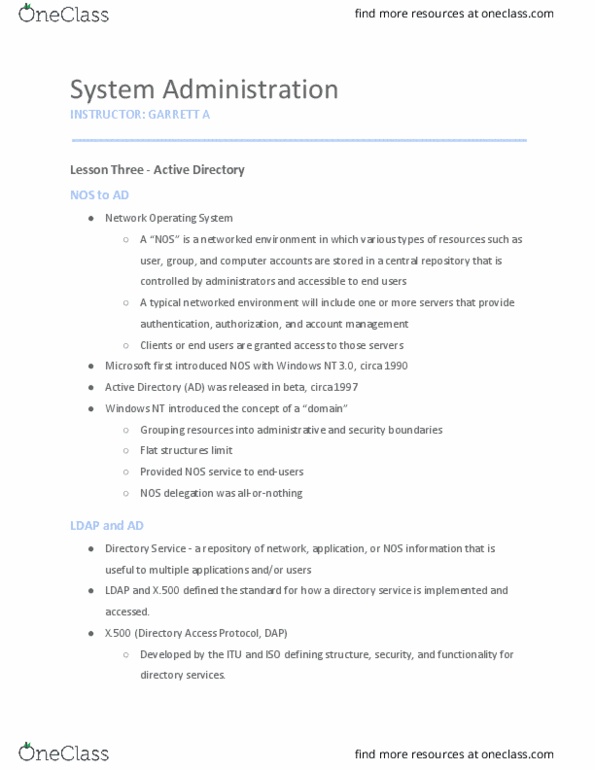 NSSA-221 Lecture 3: Active Directory thumbnail