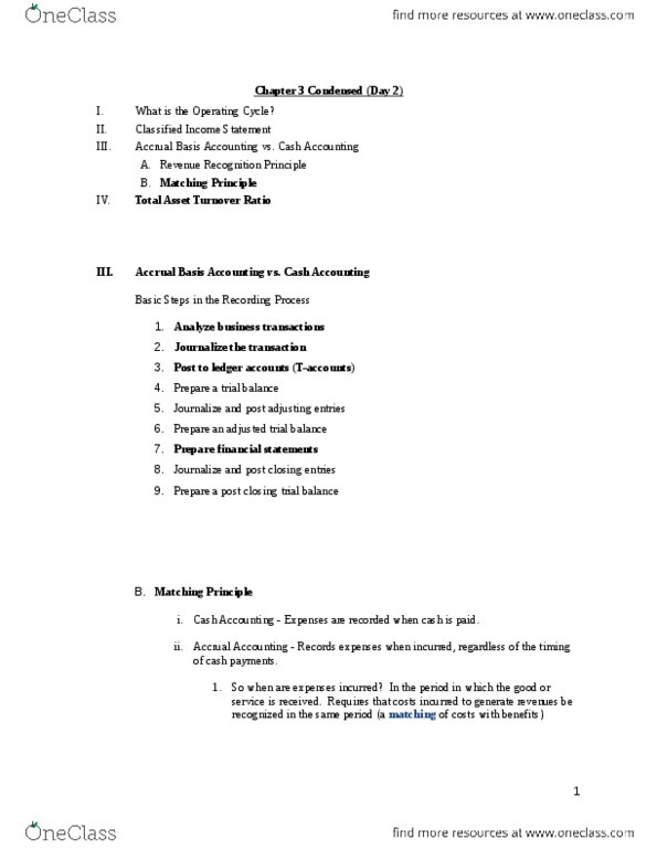 ACCT 1201 Lecture Notes - Accrual, Trial Balance, Asset Turnover thumbnail