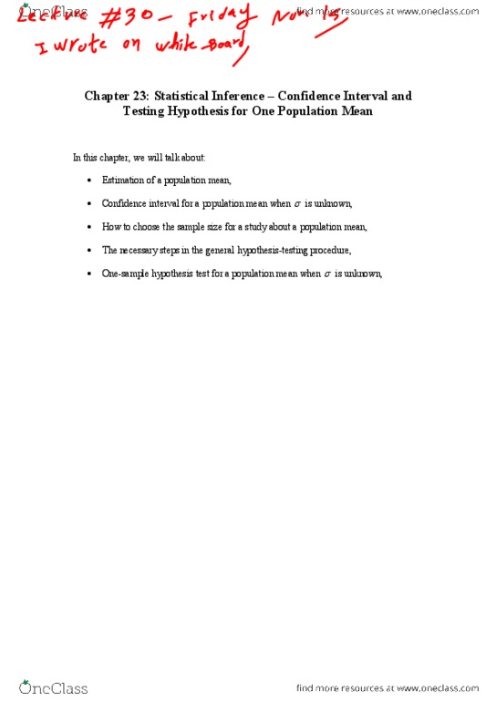 BIOL499A Chapter Notes - Chapter 23: Inference, Entomology, Statistical Hypothesis Testing thumbnail