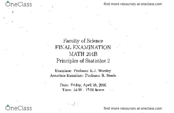 MATH 204 Midterm: MATH204 Winter 2006 Exam - OneClass