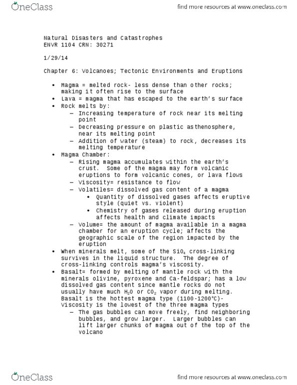 ENVR 1104 Chapter Notes -Pyroxene, Oceanic Crust, Magma Chamber thumbnail