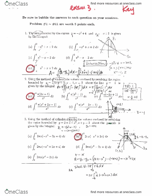 MAC 2312 Midterm: 20118_MAC2312_ex_3a_key - OneClass