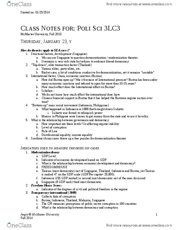 POLSCI 3LC3 Lecture Notes - Suharto, Economic Sanctions, Liberal Democracy thumbnail