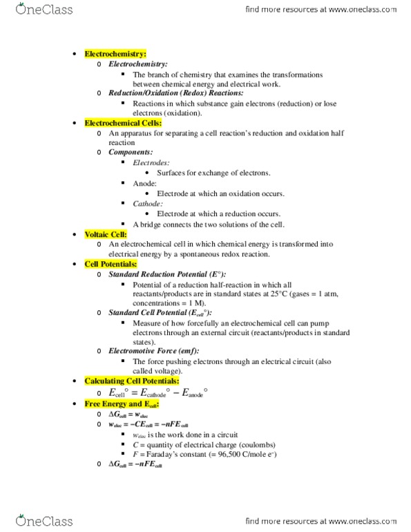 CAS CH 102 Lecture Notes - Electrochemistry, G Cell thumbnail