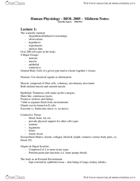 BIOL 2005 Lecture Notes - Membrane Transport, Membrane Protein, Cell Membrane thumbnail