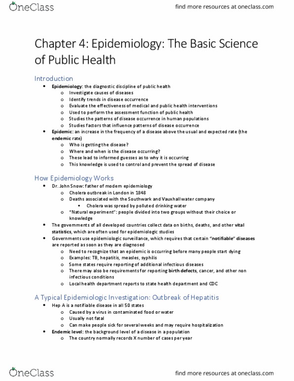 HLT 2320 Chapter Notes - Chapter 4: Local Health Departments In The United States, Public Health Surveillance, Natural Experiment thumbnail