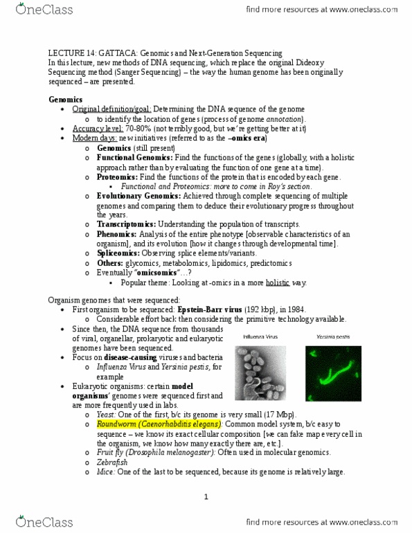 BIOL 200 Lecture Notes - Lecture 14: Contig, Dna Annotation, Arabidopsis Thaliana thumbnail