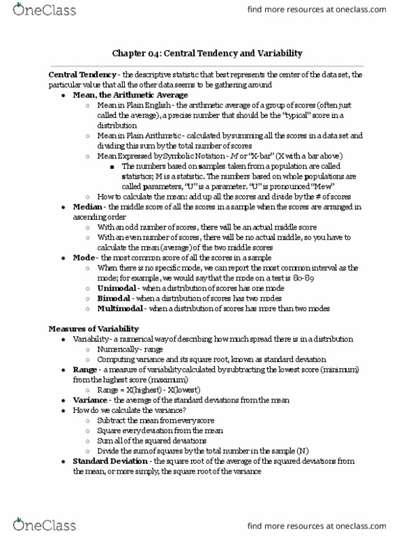 L33 Psych 300 Chapter 4: Central Tendency and Variability thumbnail