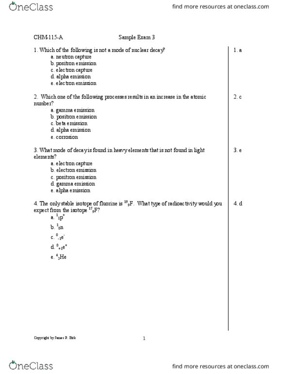 CHM 114 Midterm: Exam 3 - OneClass