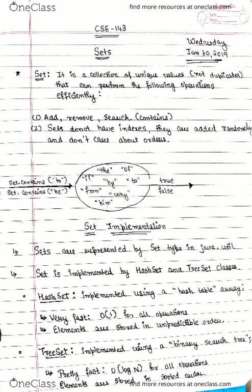 CSE 143 Lecture Notes - Lecture 11: Ofu-Olosega, Empty Set cover image