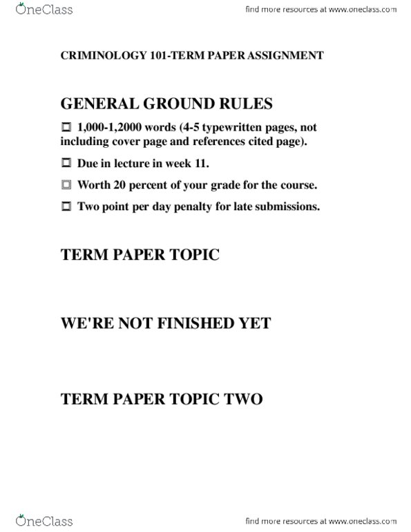 CRIM 101 Lecture Notes - Motor Vehicle Theft, General Social Survey thumbnail