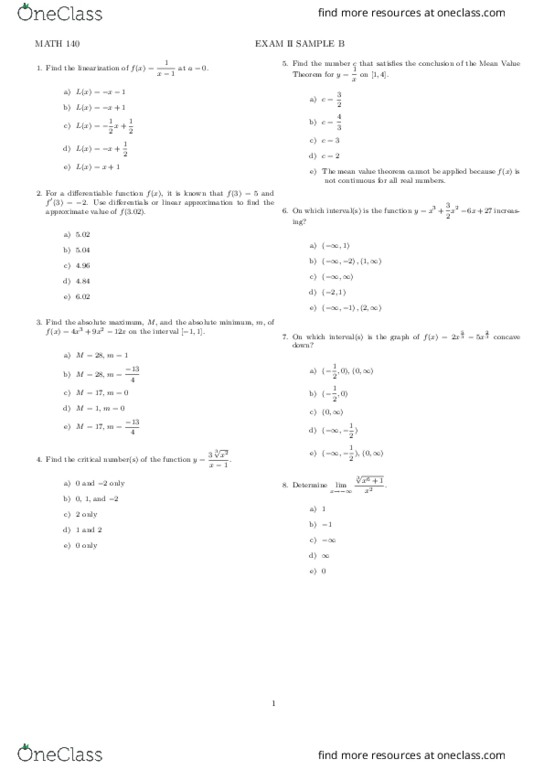 math 140 homework answers