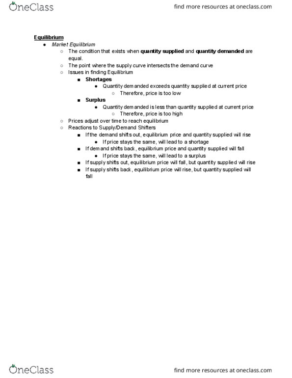 ECON 2005 Lecture Notes - Lecture 5: Demand Curve, Economic Equilibrium thumbnail