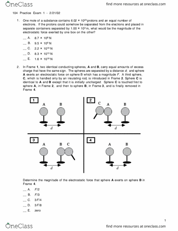 Phys 104 Uw Madison Exam 1s03 Oneclass