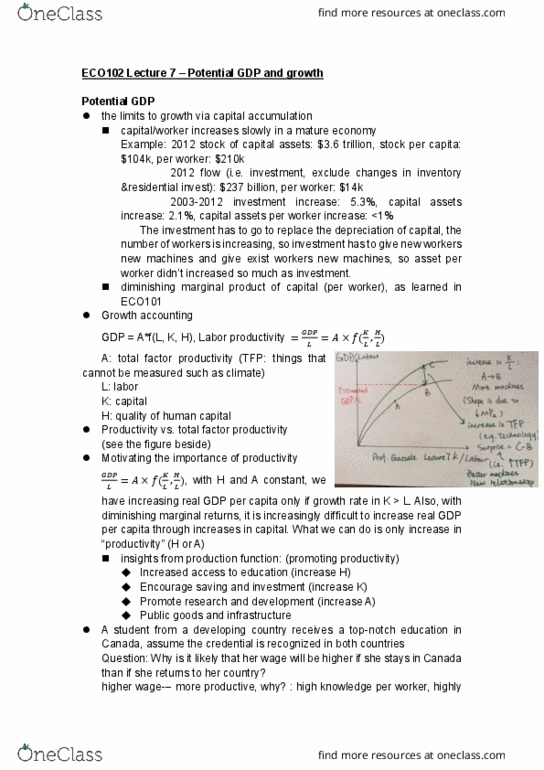 ECO102H1 Lecture Notes - Lecture 7: Diminishing Returns, Factors Of Production, Topnotch thumbnail