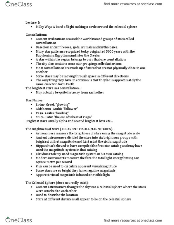 AS101 Lecture Notes - Lecture 3: Ptolemy, Aldebaran, Angular Diameter thumbnail