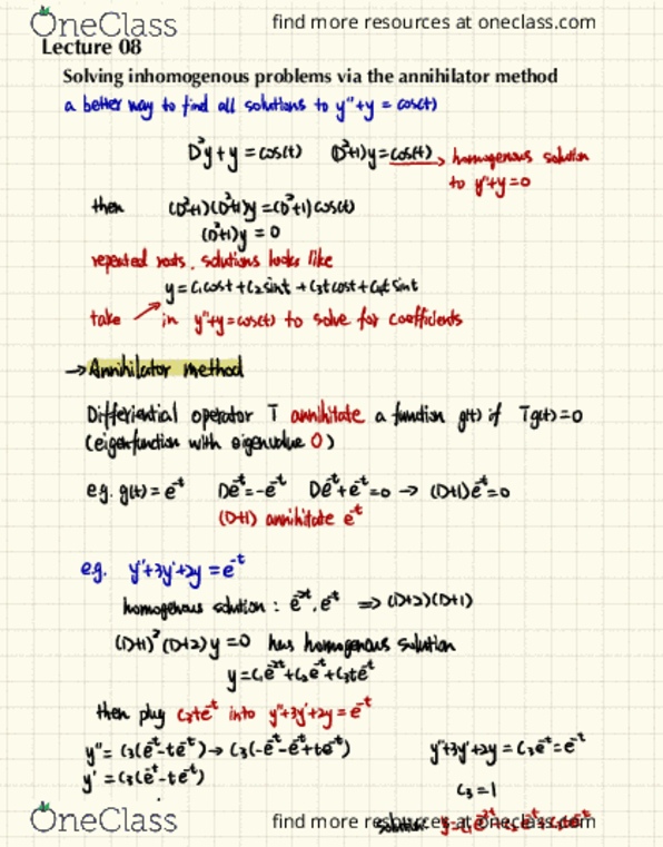 MATH 4B Lecture Notes - Lecture 8: Eigenfunction cover image