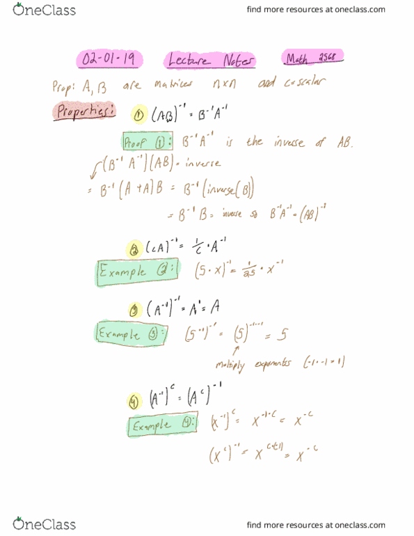 MATH 2568 Lecture Notes - Lecture 12: Matrix Multiplication cover image