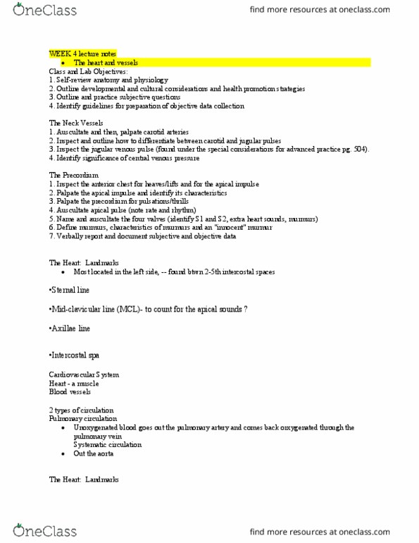 NSE 13A/B Lecture Notes - Lecture 15: Jugular Venous Pressure, Central Venous Pressure, Jugular Vein thumbnail