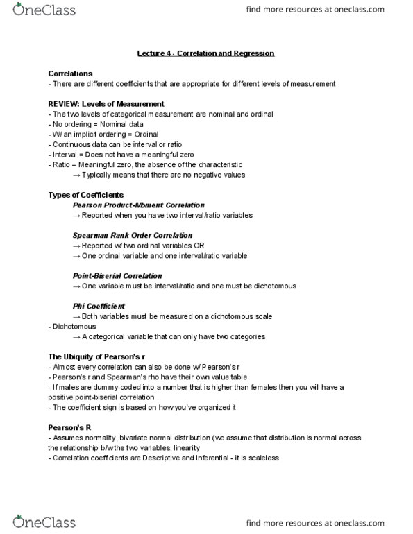 Health Sciences 3801A/B Lecture Notes - Lecture 4: Multivariate Normal Distribution, Ordinal Data, Standard Deviation thumbnail