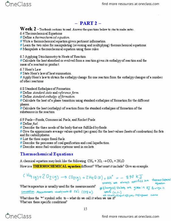 CHEM 1050 Lecture Notes - Lecture 2: Coal Liquefaction, Enthalpy, Phase Transition thumbnail
