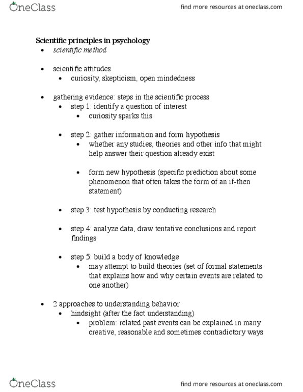 Psychology 1000 Chapter Notes - Chapter 2: Alcohol By Volume, Random Assignment, Likert Scale thumbnail