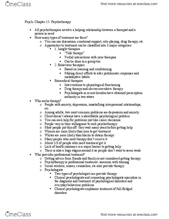 Psychology 2035A/B Chapter Notes - Chapter 15: Family Therapy, Stepfamily, Ethology thumbnail