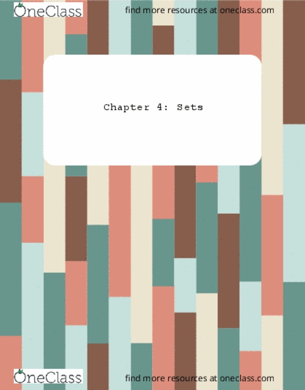 MATH 241 Chapter 4: Sets thumbnail